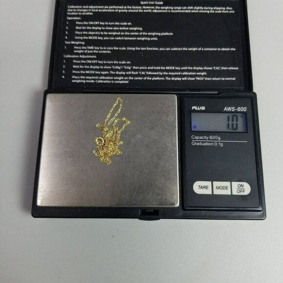 Vintage Sterling Silver Gold Wash Thin Chain Necklace, 18 Inches Long, 925 Italy - Picture 5 of 8